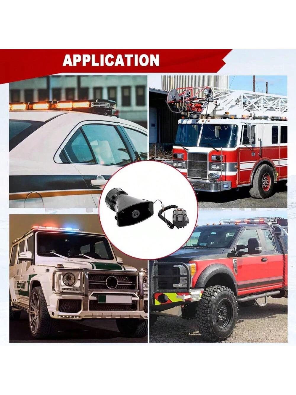 100W 12V 7 Sound Loud Car Alarm P-Olice Fire Horn Siren PA Speaker MIC System Kit