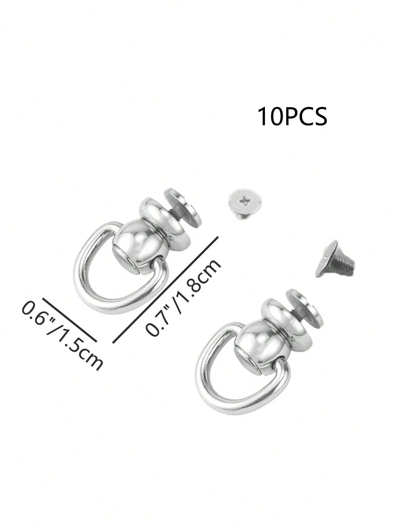 10pcs New Side Buckle Screw Loop Connector Rivet Zipper Change Buckle DIY Accessories Replacement, Reusable Bag Accessories, Handbag, Tote Bag, Backpack Carabiner Clip