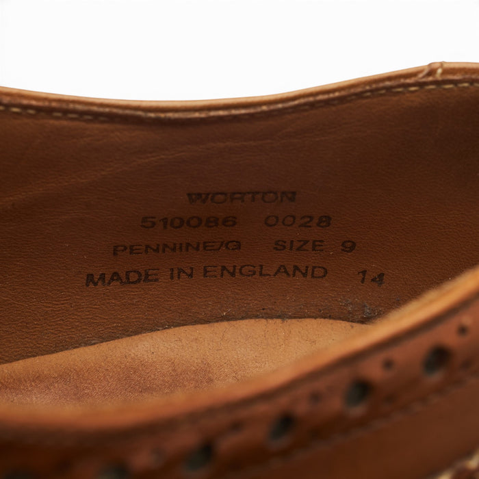 1880 'Worton' Brown Leather Derby Brogues UK 9 G