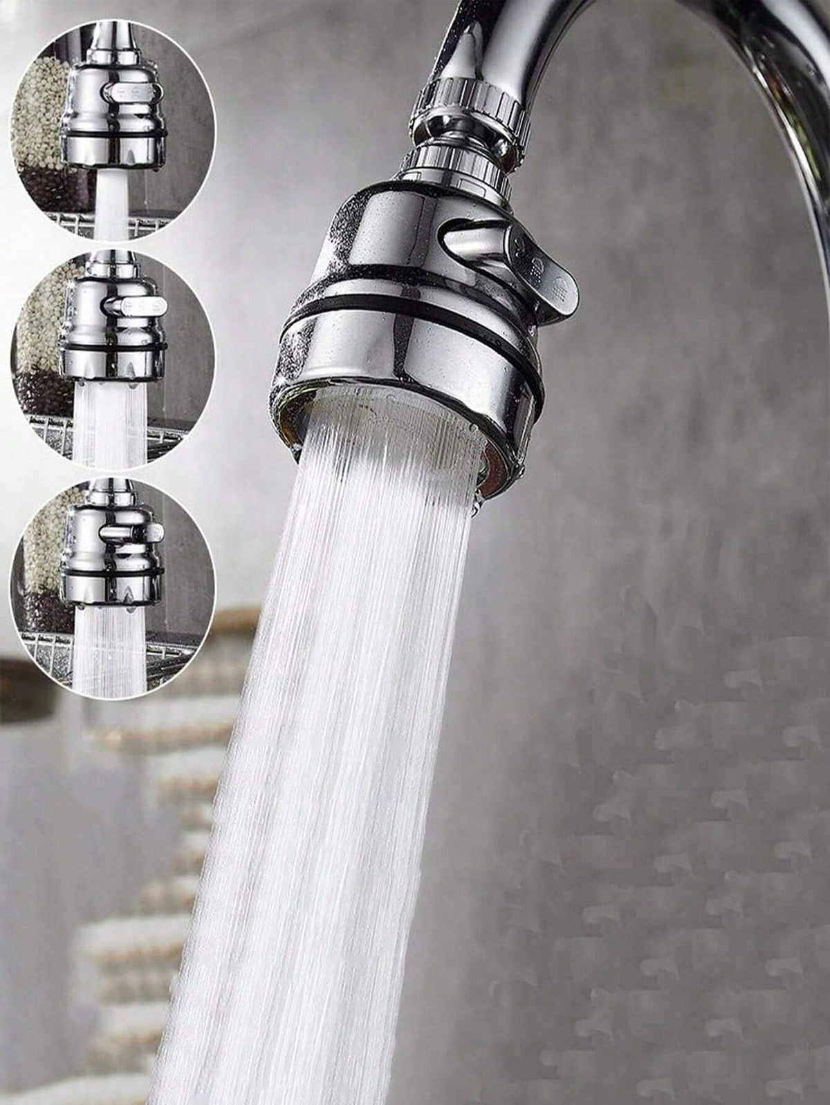 1pc 3-Mode Kitchen Faucet Aerator, Sink Water Tap Extender With 360 Degree Swivel, Anti-Splash Faucet Sprayer Head Home Bathroom Decor Fall Decor Back To School