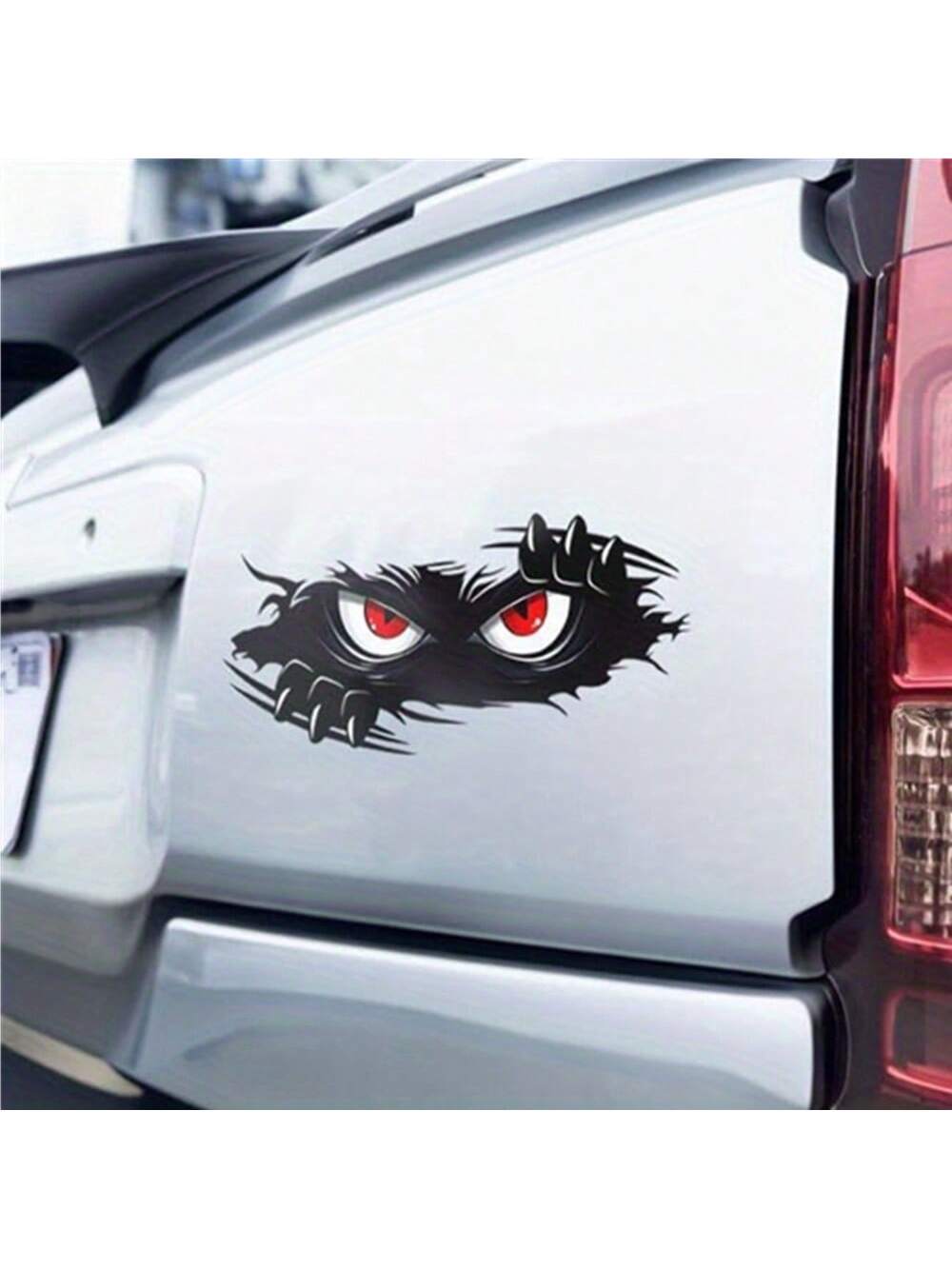 1pc Angry Peeping Monster Vinyl Car Stickers- Large Durable Stickers For Cars, Trucks, And Sports Vehicles, Black Bumper Sticker