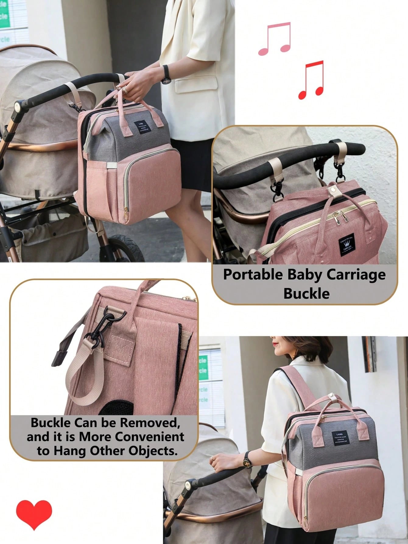 1pc Baby Diaper Bag Backpack With Changing Station, Multifunction Portable Waterproof Large Capacity Travel Baby Changing Bags, Baby Stuff Organizer, Baby Registry Search, Baby Diaper Bags For Boys &