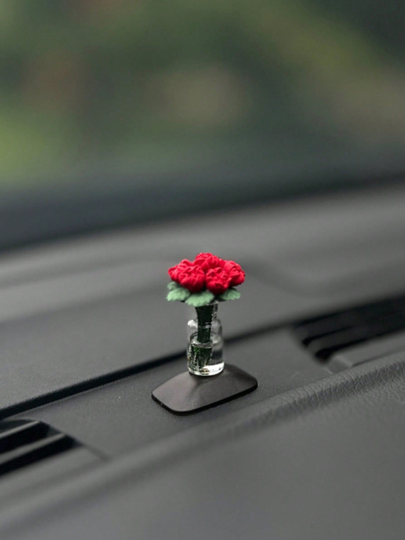 1pc Beautiful Rose Car Center Console Window Rearview Mirror Ornament Mini Car Accessories