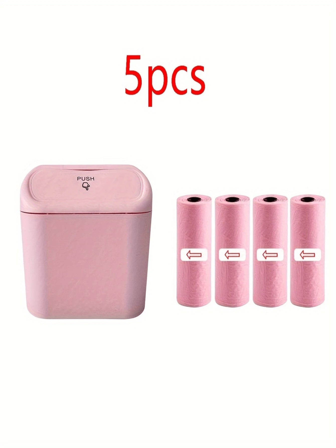 1pc Car Trash Can, Door Mounted Multi-Functional Storage Box, Front Seat Umbrella Holder, With 4 Rolls Trash Bags, Car Interior Accessories
