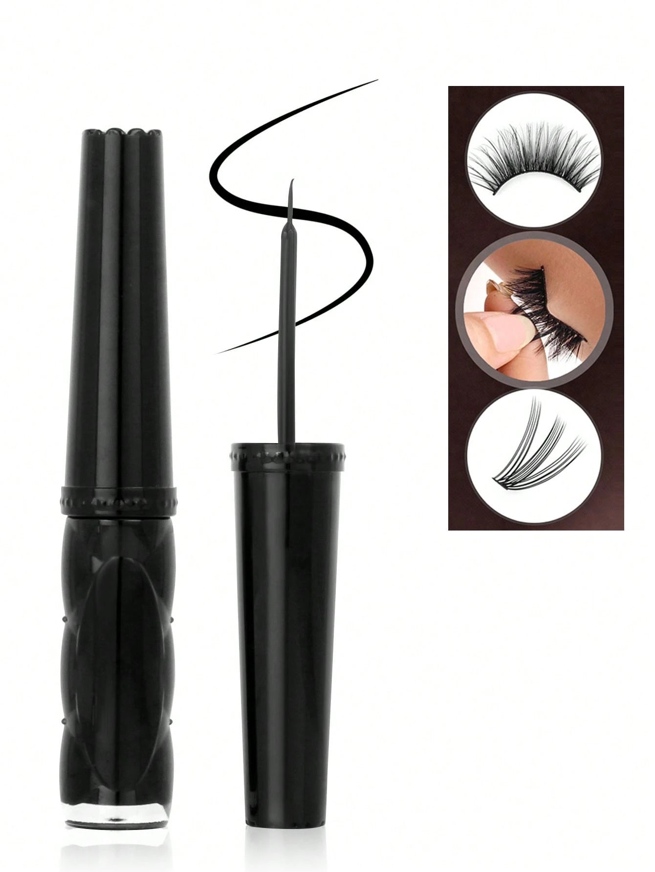 1pc Eyelash Cluster Glue 6ml, Long Lasting 72 Hours Super Strong Strip Eyelash Extension Glue Waterproof, Latex Free, Low Allergy, Quick, With Brush In Applicator Eyelash, Can Be Used With Eyelash And
