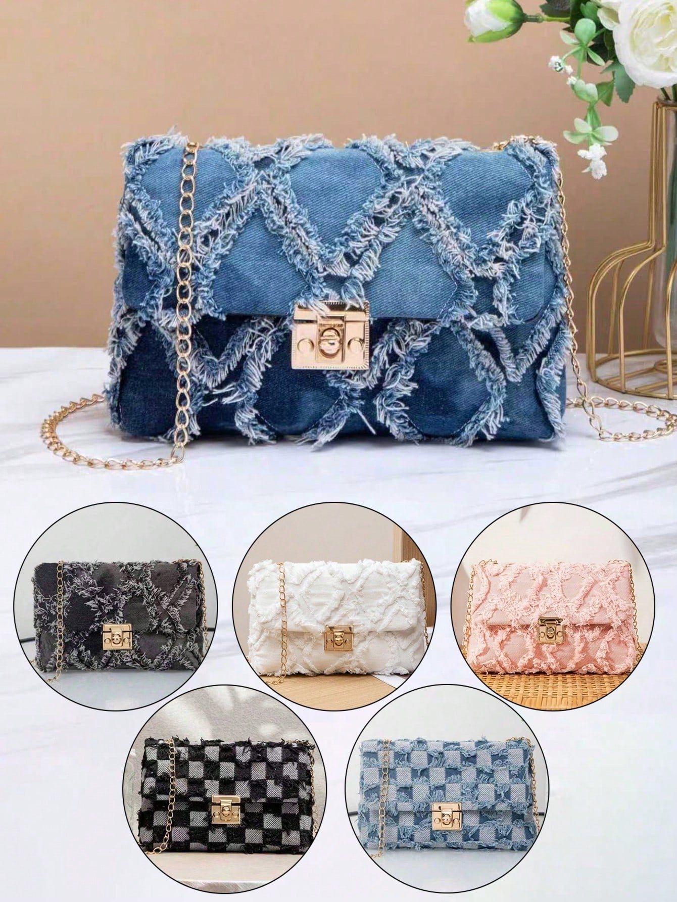 1pc Girls' Argyle Crossbody Bag, Small Square Shoulder Bag, Coin Purse, Fashion Versatile Minimalist Chain Design, Suitable For Daily, Shopping, Ideal Gift
