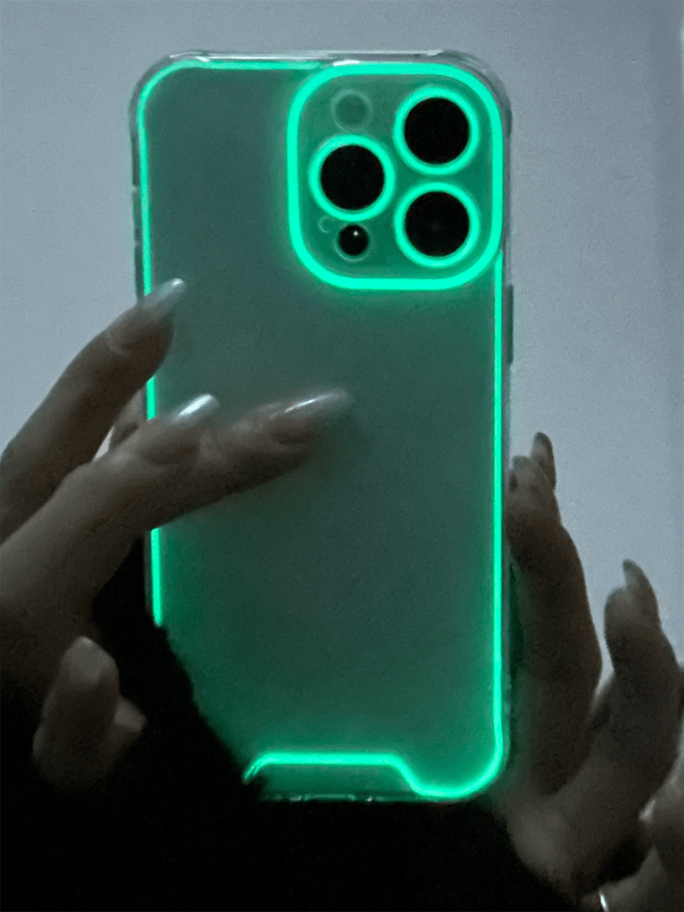 1pc Unique Glow-In-The-Dark Transparent Phone Case, 360-Degree Full Protection, Soft Material, Waterproof Shockproof Anti-Fall Anti-Scratch, Suitable For IPhone 16/11/12/13/14 Pro Max/15 Plus/X/XS/XR