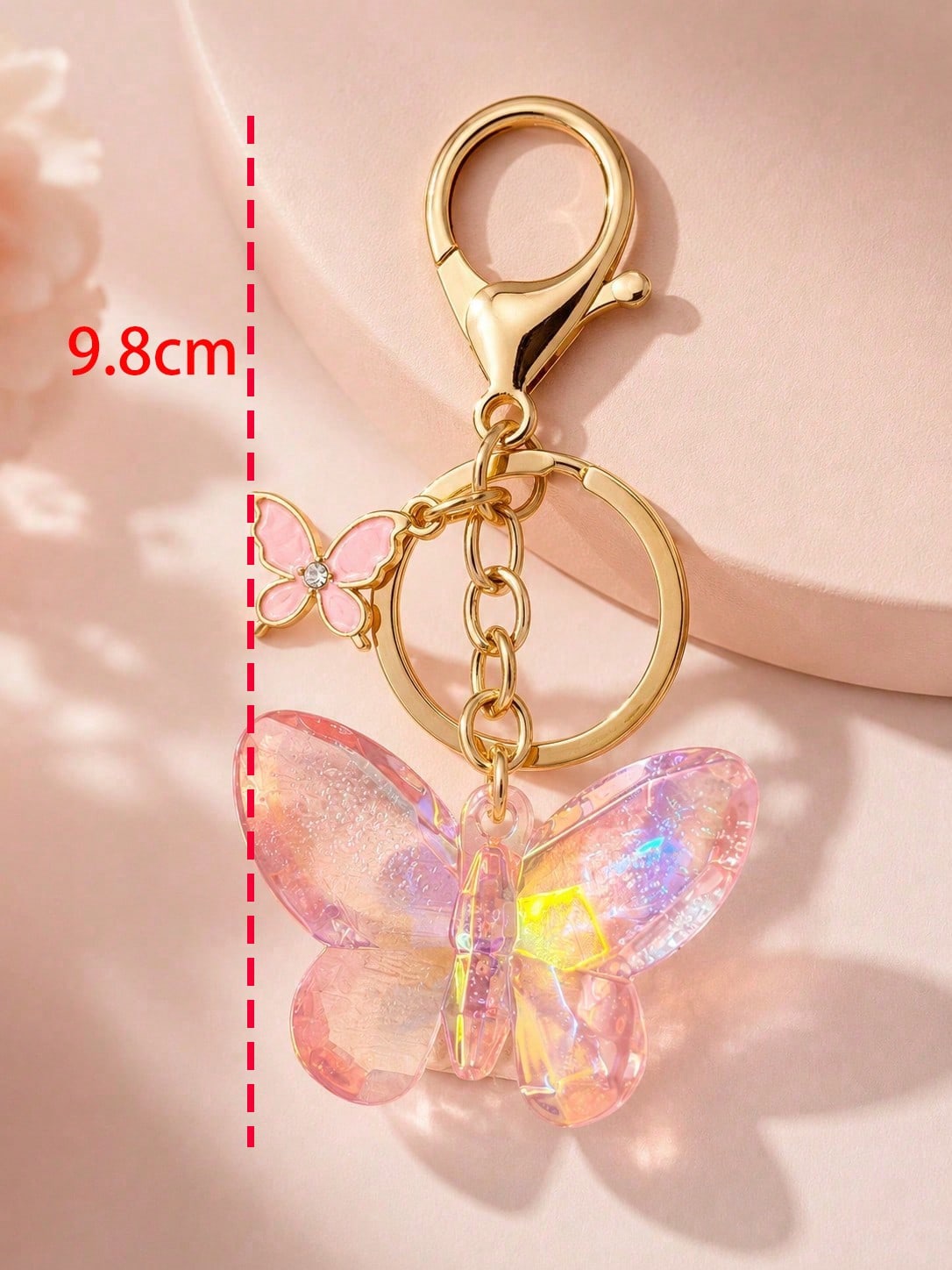1pc Y2K Style Sweet & Cool Butterfly Keychain Creative Vertical Stripe Butterfly Couple & Best Friend Gift Bag Accessory Goth Leopard Print
