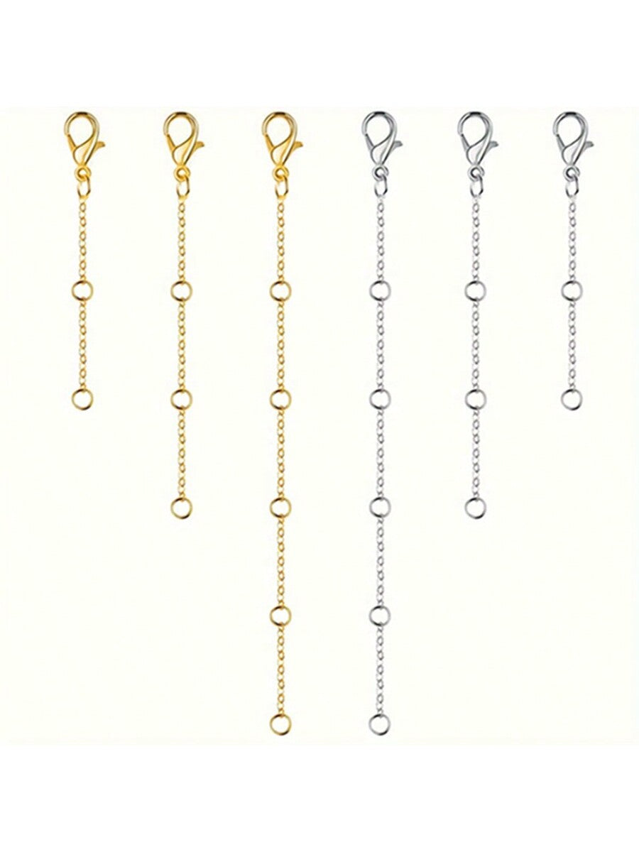 3Pcs Golden Stainless Steel Necklace Extender Chain Necklace Extenders Tail Chains For Bracelet Anklet Stainless Steel Chain Extenders For Jewelry Making, Golden Diy,Father's Day, Mother's Day, Christ