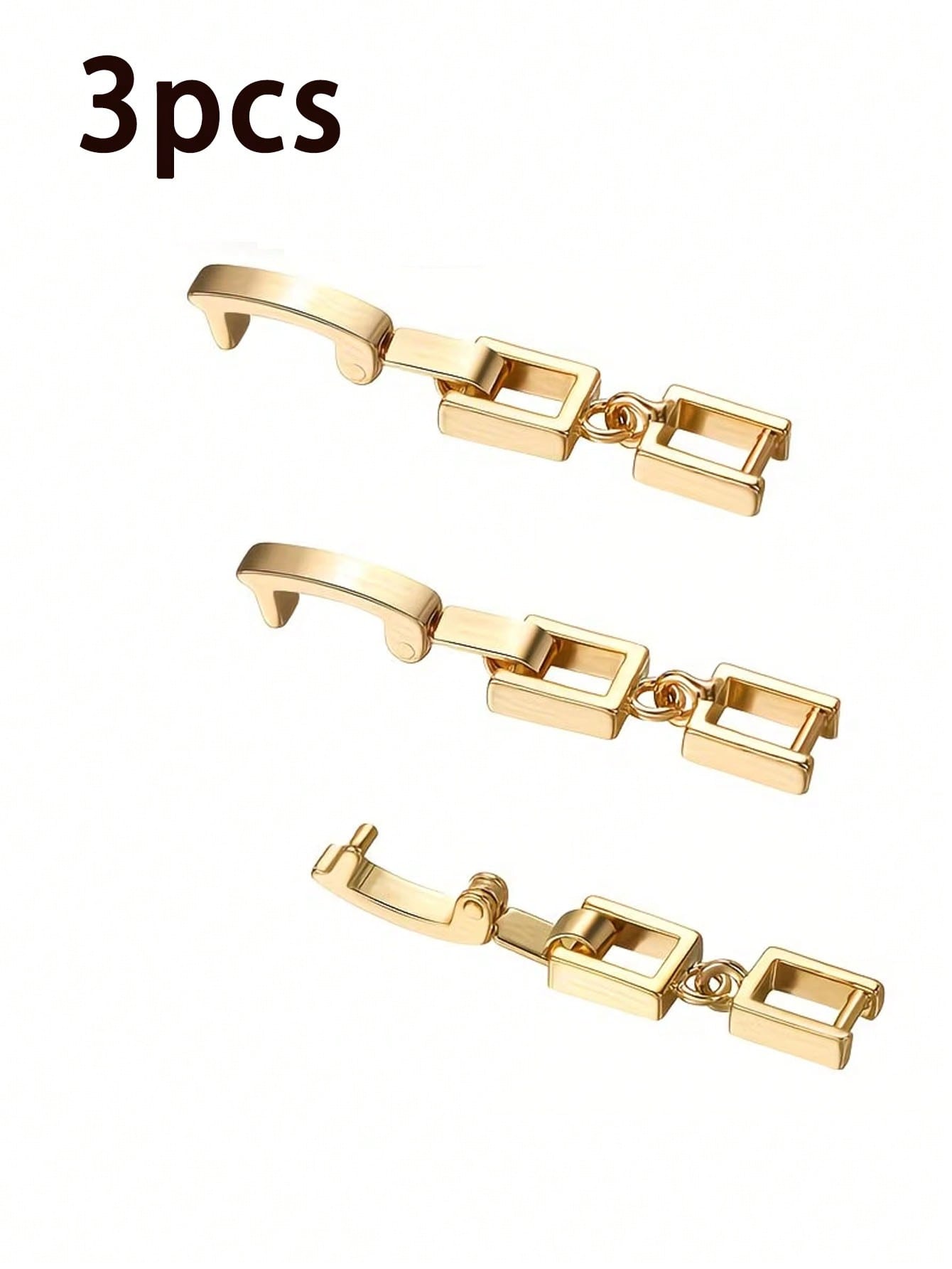 3pcs High Quality 18k Gold Plated Copper Alloy Bracelet Extender Chain, Jewelry Connector, Jewelry Extension Clasp Suitable For Necklace, Bracelet, Anklet Making And Various Jewelry Making Accessories