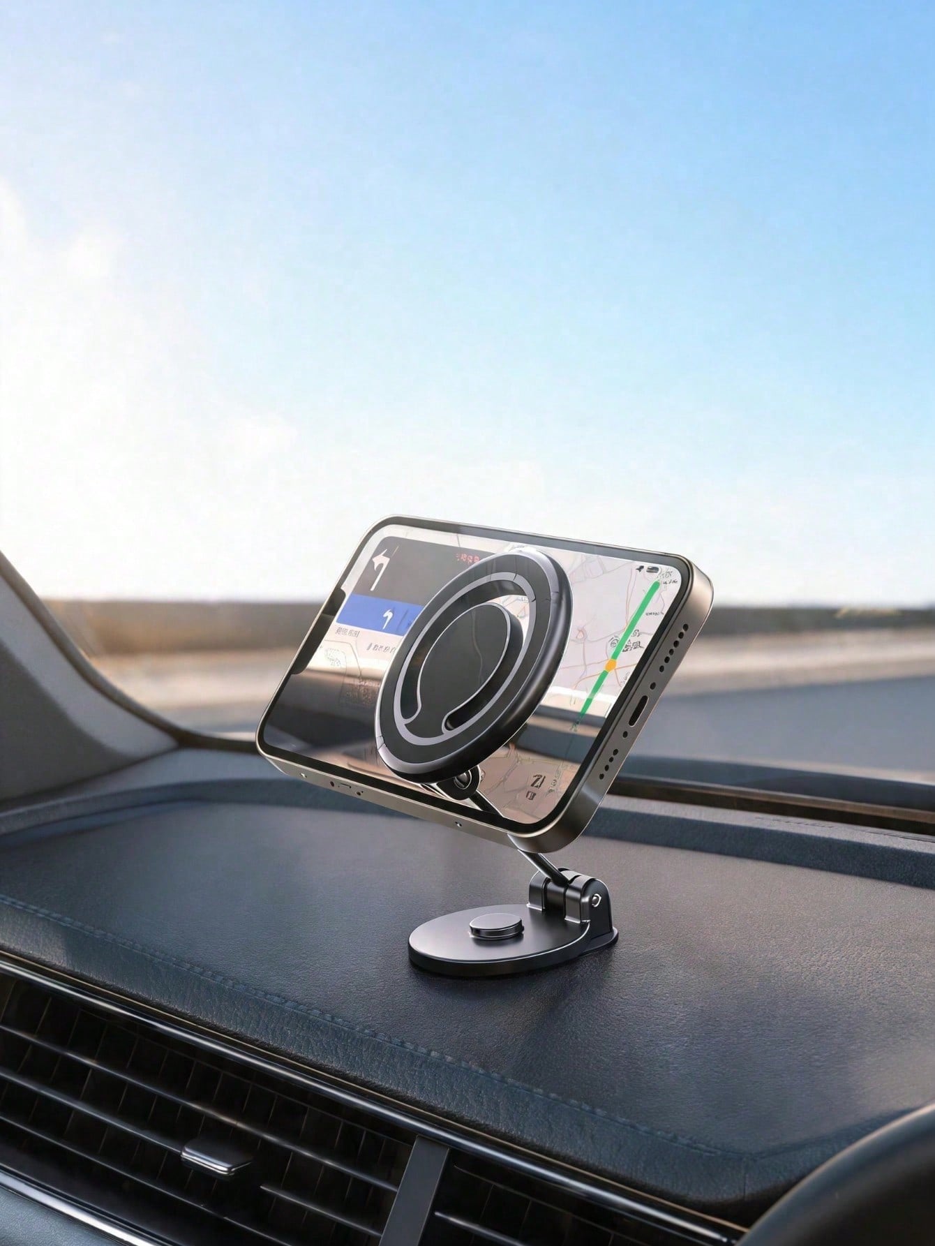 7th Gen Rearview Mirror Phone Mount, 180° Rotatable Telescopic Car Phone Holder, Upgraded 4-Clamp Stable Design Fits 98% Vehicles 4-7 Inch Phones, Easy One-Touch Lock Mirror Arm & Frame Combo Mount