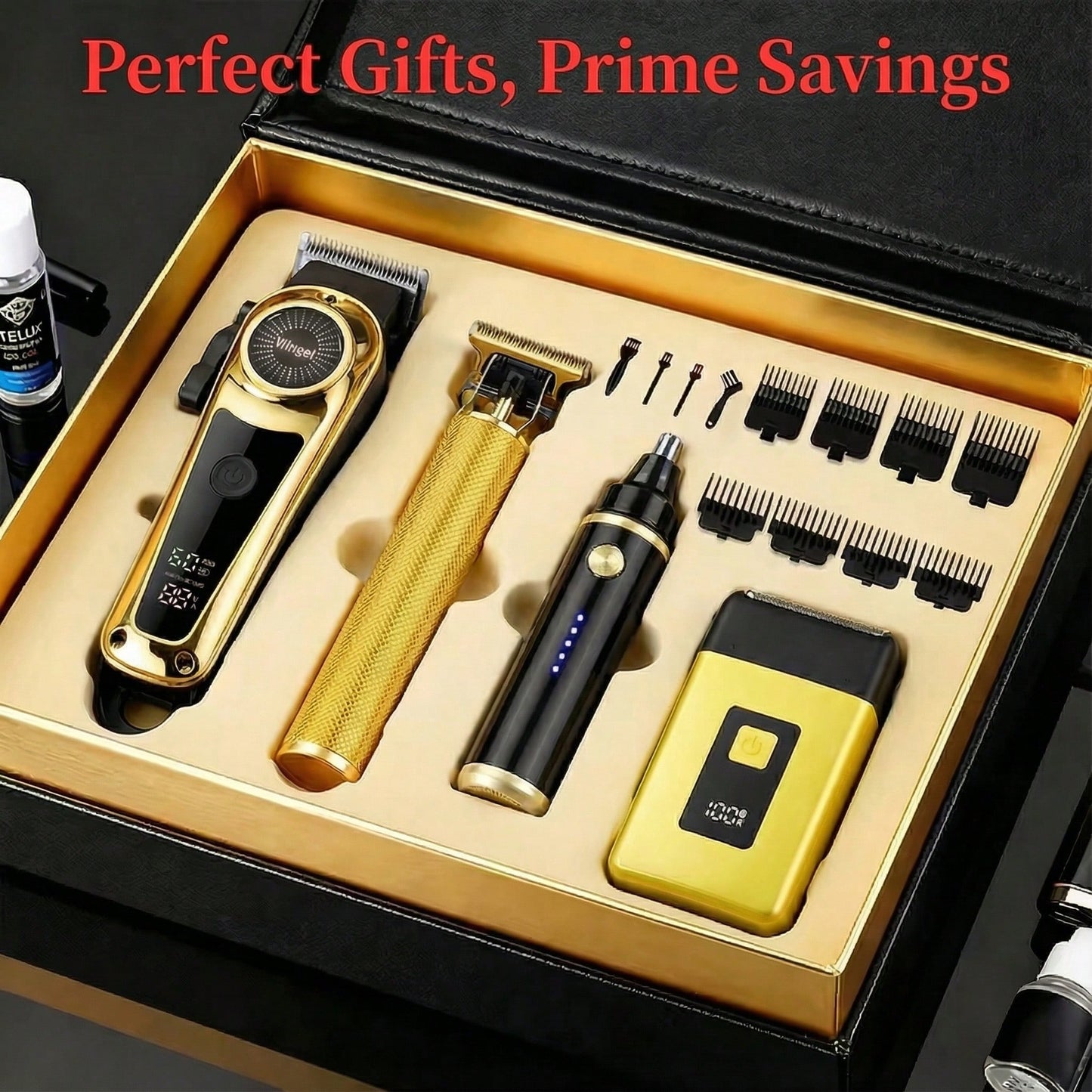 All-In-One Grooming Kit, Men's Cordless Hair Clipper Set- USB Rechargeable Electric Hair Trimmer, Dual Use For Home And Car, Halloween, Christmas Gift, Birthday Present, Suitable For Men, Husbands Or