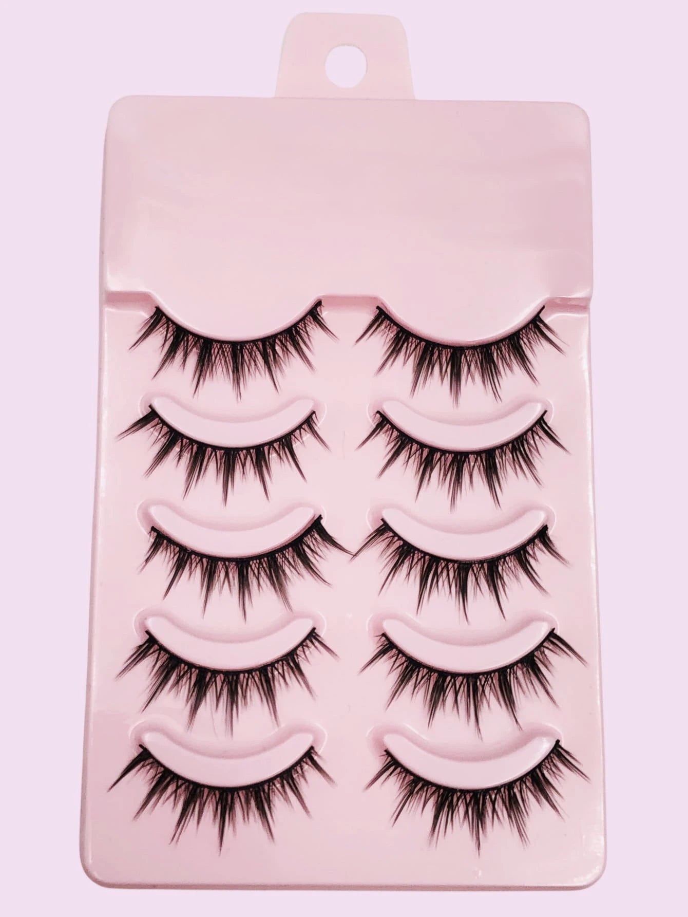 Asiteo 5 Pairs Manga Eyelashes Natural Soft Wispy Full Strip False Eyelashes Cross Reusable
