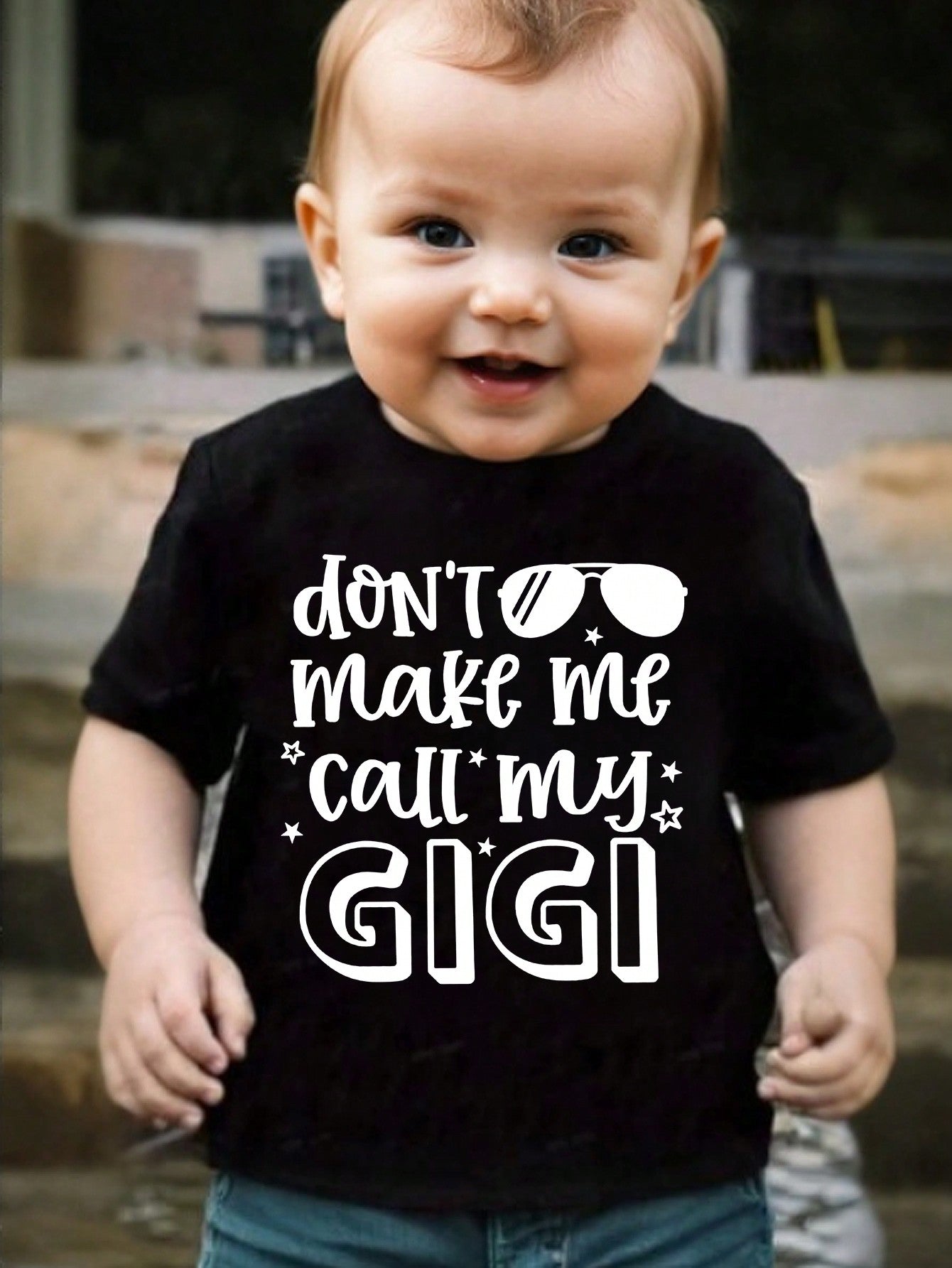 Baby Boy Funny Letter Print Short Sleeve T-Shirt, Summer