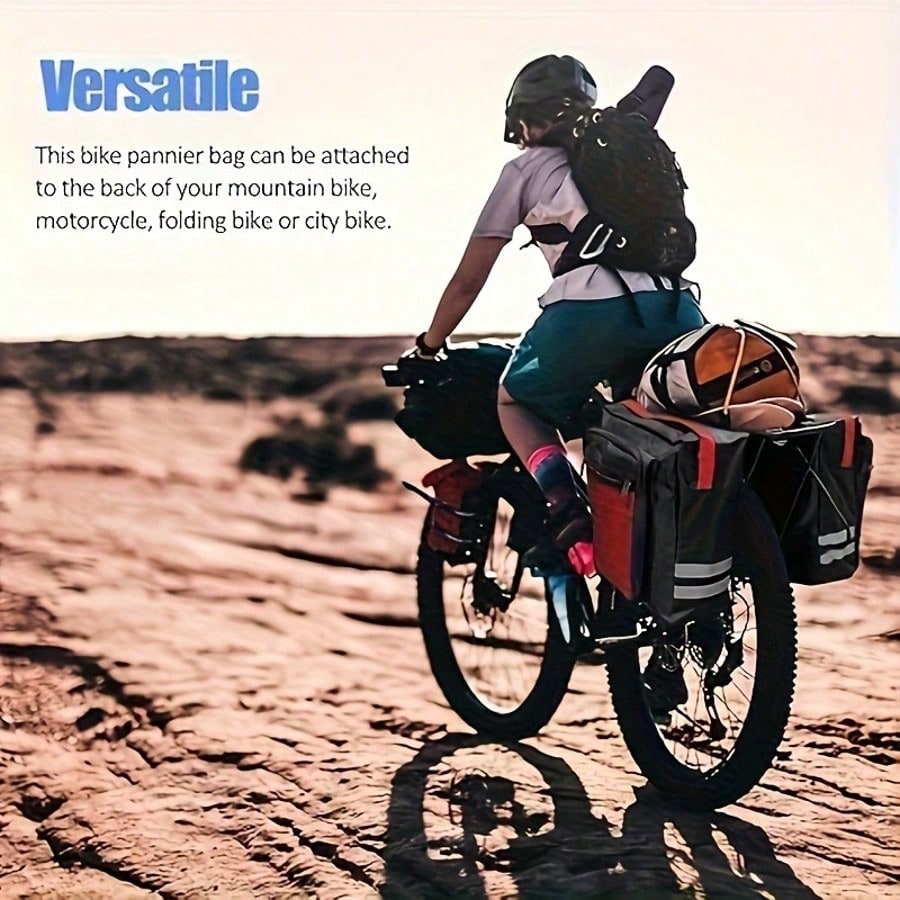 Bicycle Saddle Bag, Decorative Bicycle Backpack, Adjustable Hook Bicycle Bag, Mountain Bike Road Bike Rear Seat Rear Bag, Outdoor Cycling Sports, Large Capacity, Waterproof, Supports Long Distance Cyc