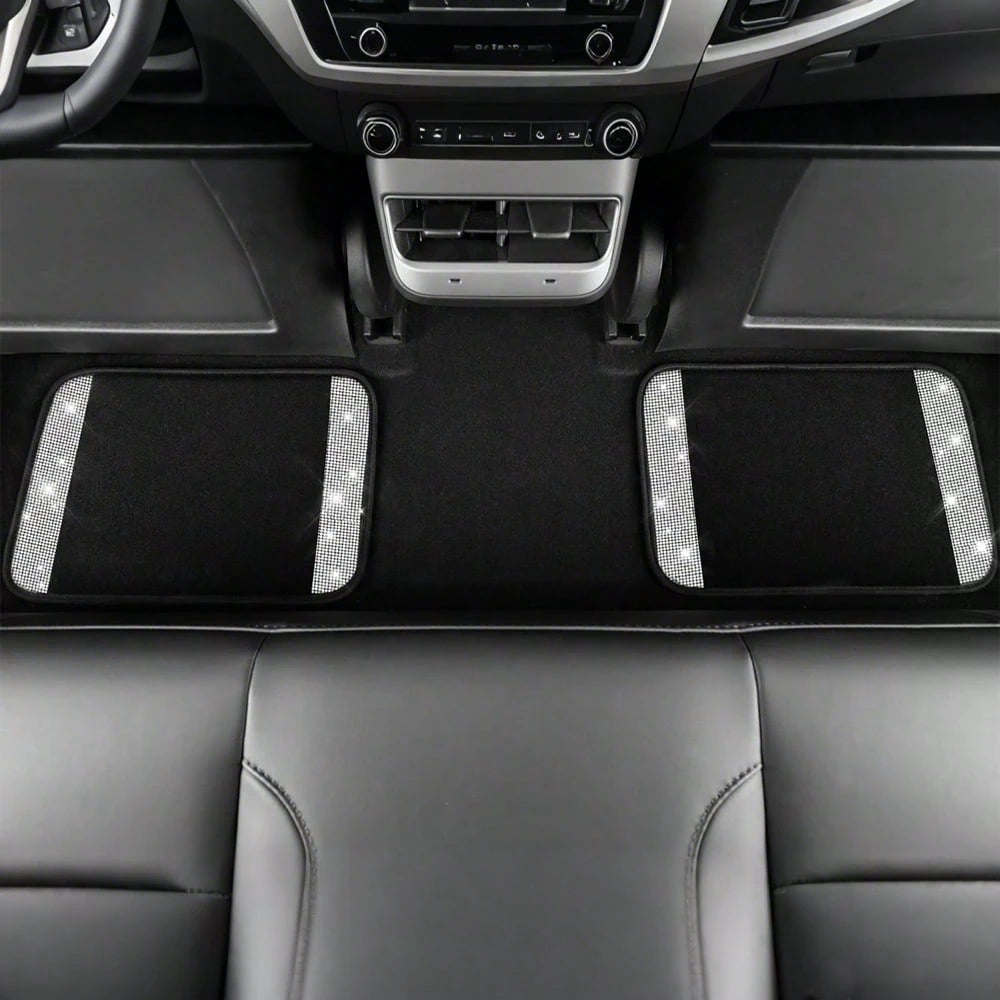 Car Floor Mats Set, Suitable For Most Car Models And SUVs, Trucks. Ladies' Exclusive 4pcs Printed Diamond Pattern (The Diamond Pattern And The Anti-Slip Footpad Pattern Are Both Printed Effects)
