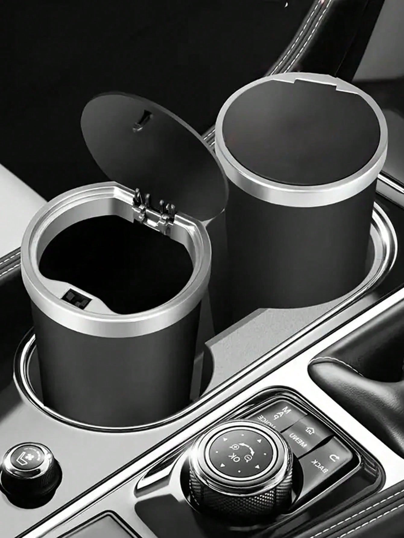 Car Trash Can With Lid, Fit For Center Console, Armrest Or Door Storage, Multi-Functional Cup Holder & Organizer, Compact Design For Vehicle & Home Use, Car Trash Can, Car Trash Bin, Car Interior Toil