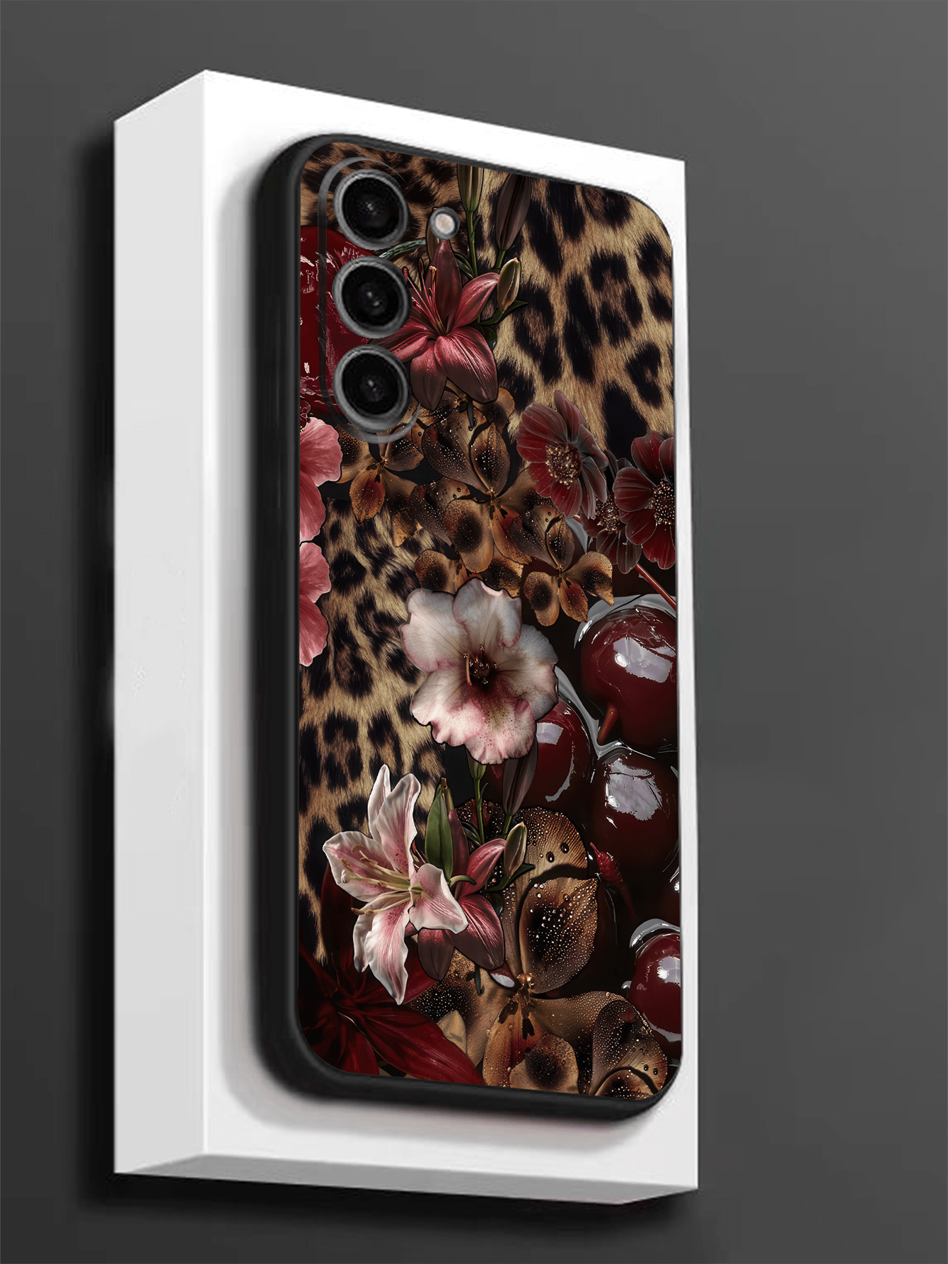 Cheetah,Leopard Print 1pc Leopard Print Floral Pattern Soft TPU Protective Phone Case, Scratch-Resistant And Shock-Proof, Compatible With Huawei Honor, Compatible With Redmi, Compatible With Galaxy A