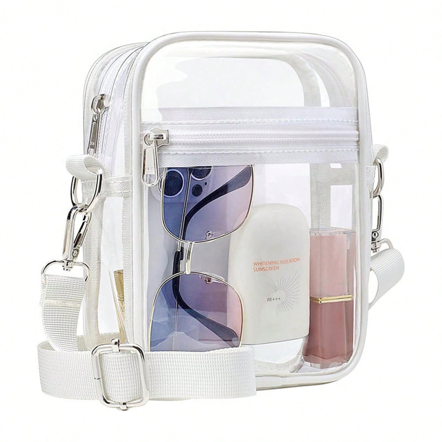 Clear Crossbody Bag, Approved For Stadiums, Suitable For Concerts, Sports Events, PVC Material, Beach, Beach Bags, Summer Outfits