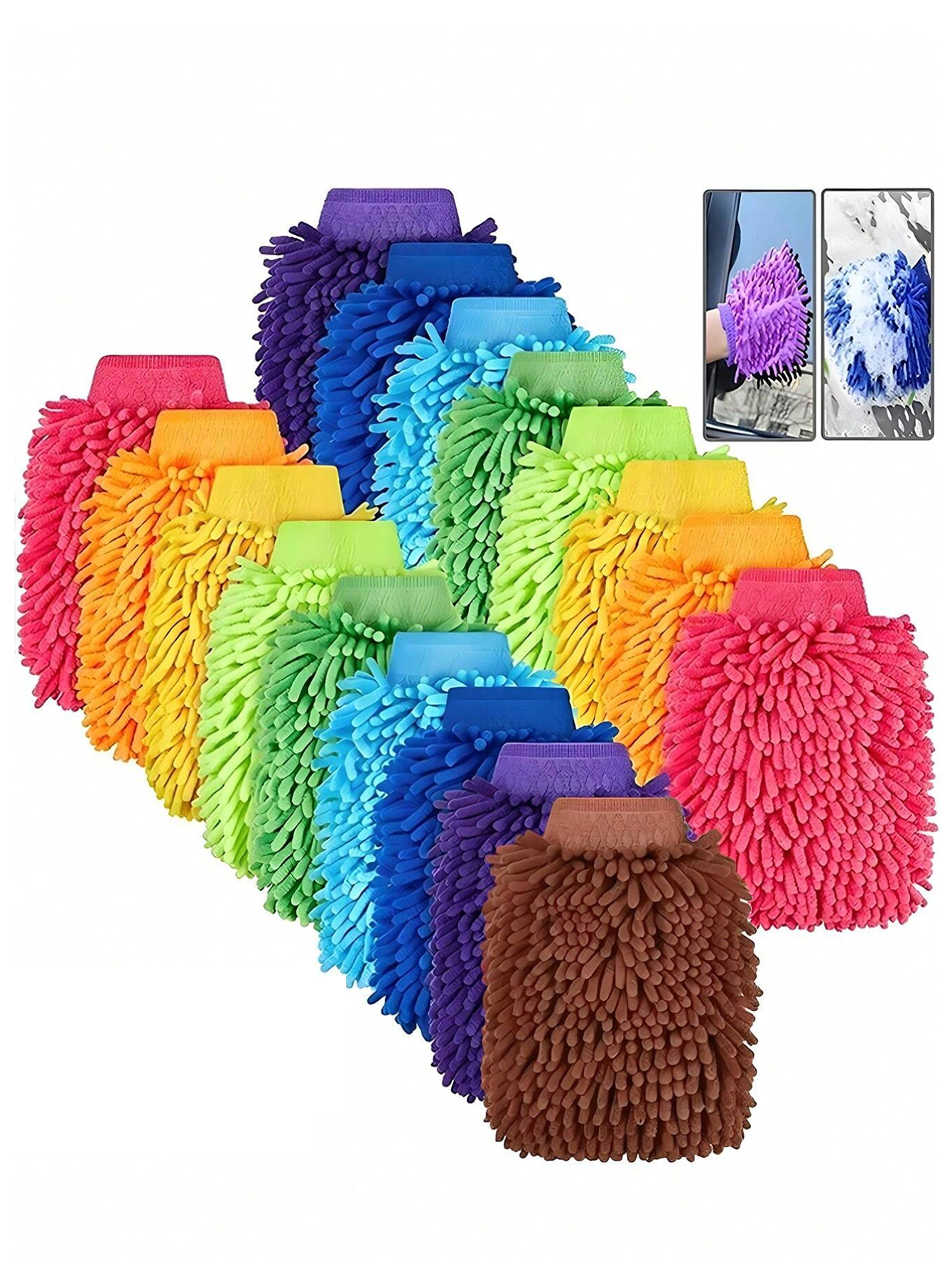 Coral Fleece Car Wash Gloves, Car Duster, Windshield Wiper, Car Cleaning Accessories