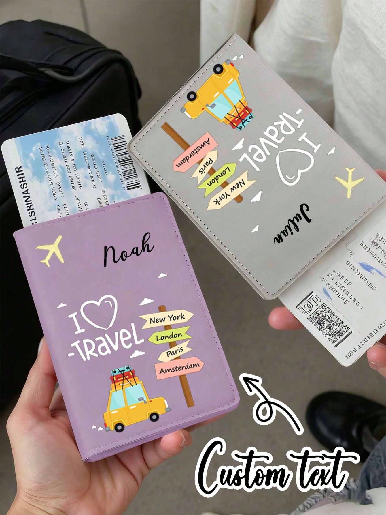 Customizable Passport Cover, Personalized Passport Holder, Passport Wallet, Daily Travel Essential Gift, Multi-Functional Large Capacity Foldable Practical Minimalist Cute Vacation Style, Available In