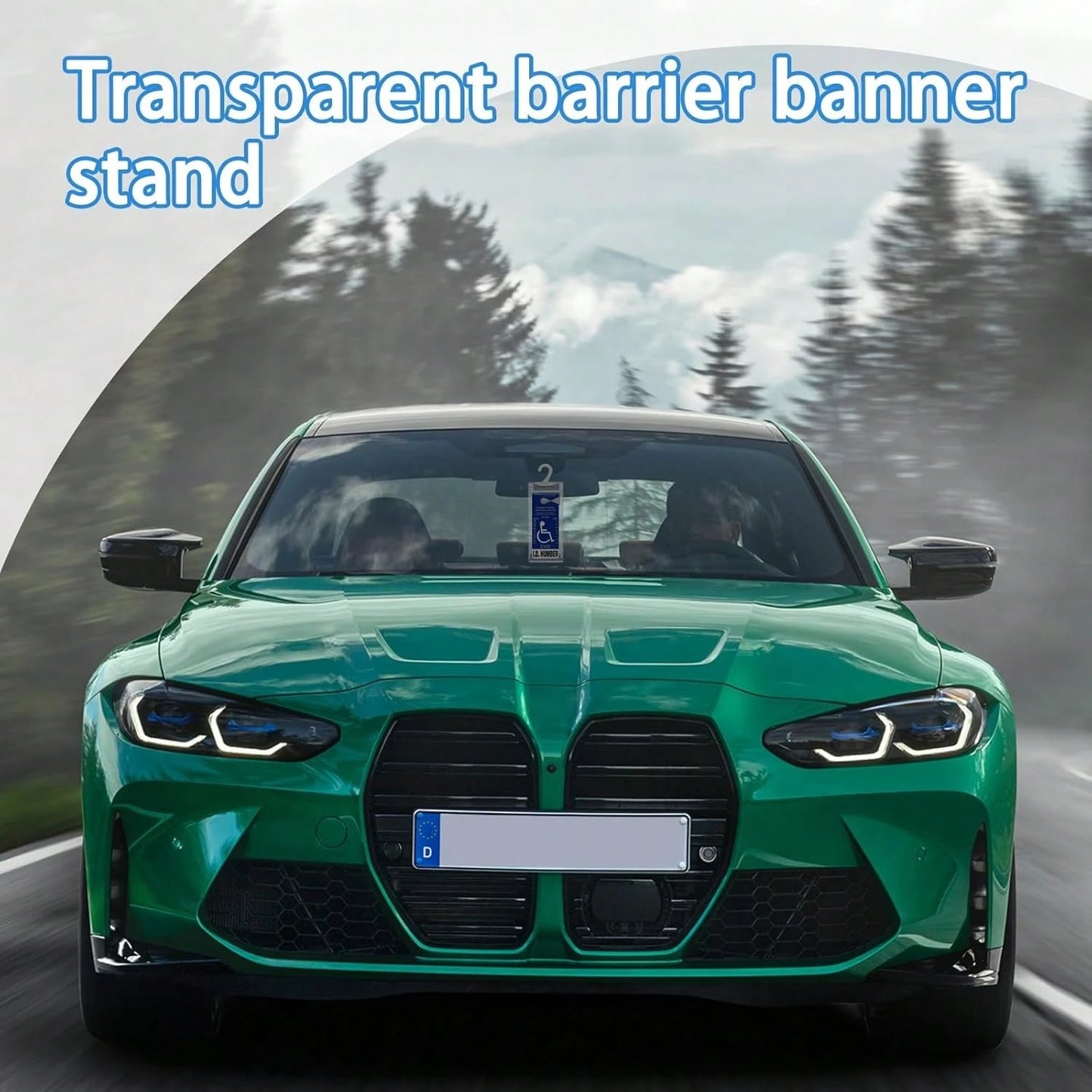 Dickno 2 PCS Handicap Placard Holder, 11.6" X 5" Ultra Transparent Disabled Parking Permit Placard Protector With Plastic Large Hanger, Automotive Disabled Placard Protective Cover