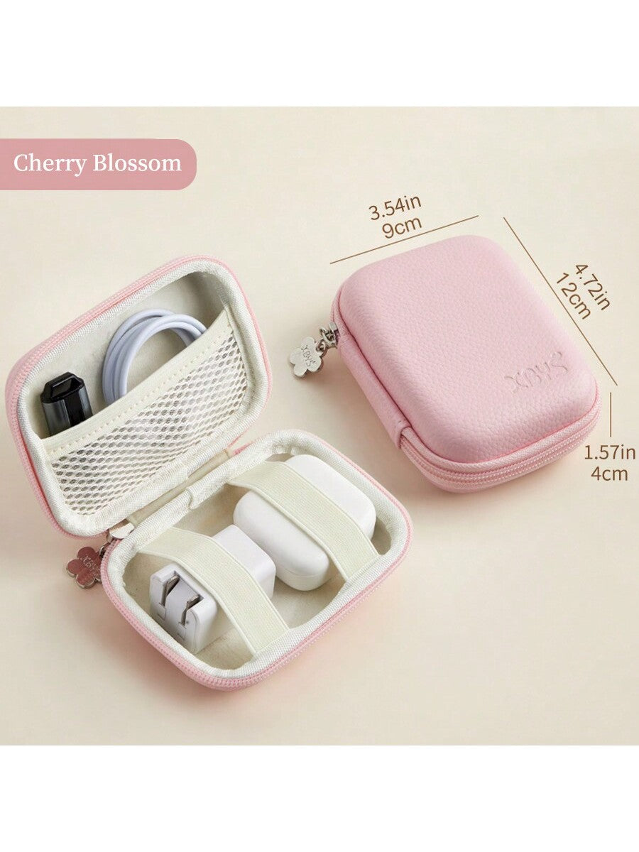 EVA Leather Earphone Bag, Data Cable, Charger, U Disk, U Shield, Hard Shell Protective Storage Box, Shock-Proof And Anti-Pressure. Photo Printer Storage Box, PU Leather Candy Color Series, Scratch-Res
