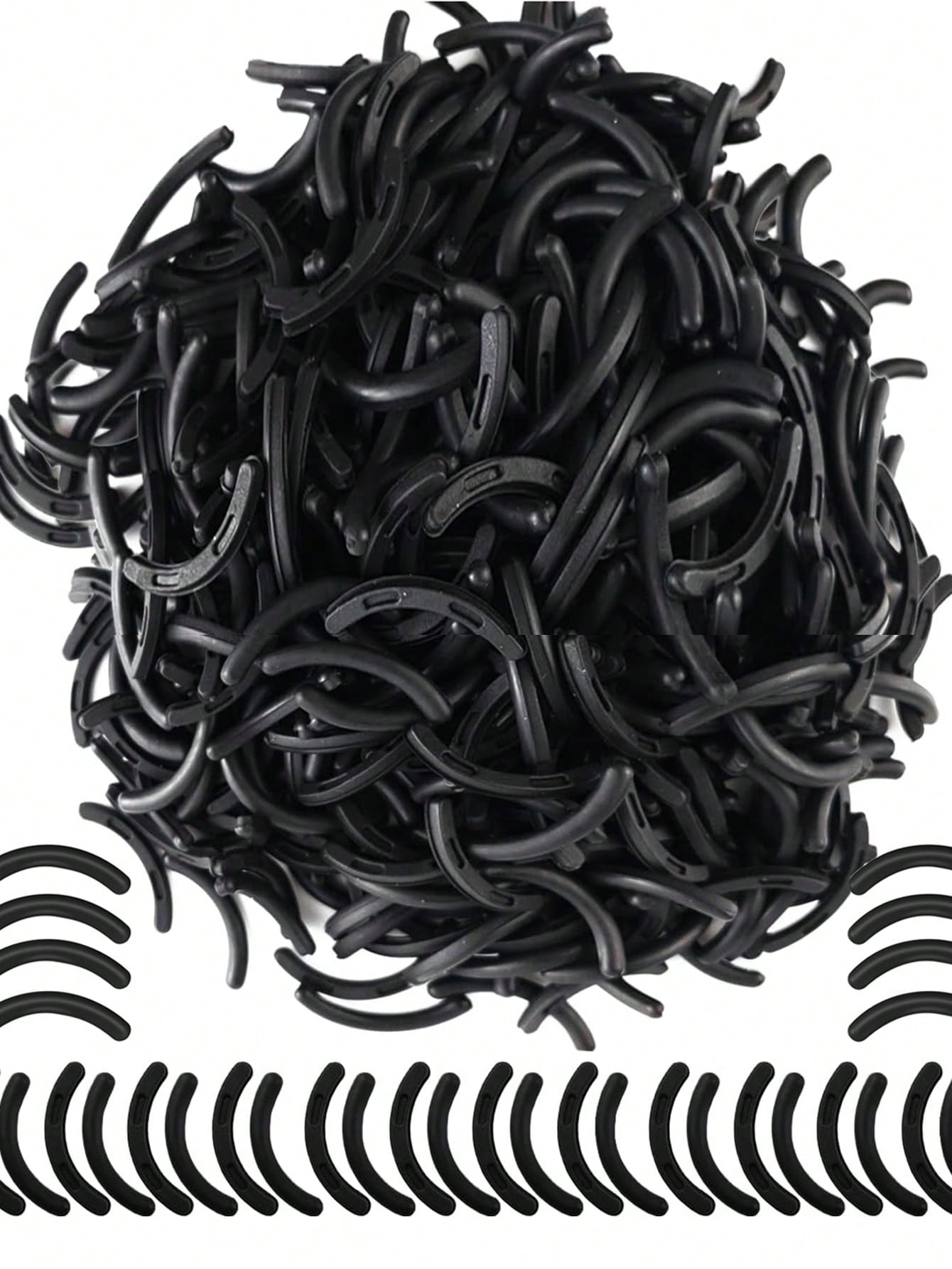 Eyelash Curler Refill Pads, 200pcs/100pcs/50pcs/20pcs, Soft Rubber Material, Suitable For Universal Eyelash Curlers (Black)