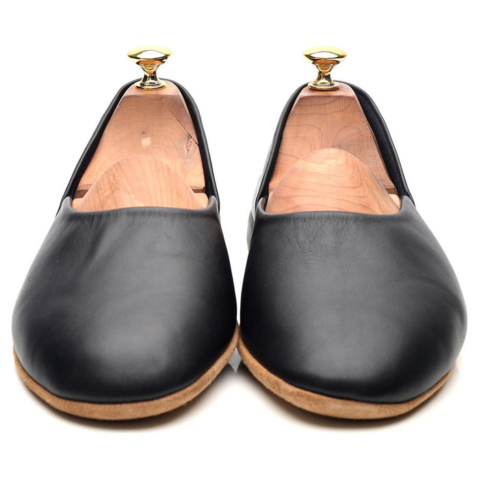 'Hermes 03' Black Leather Slippers UK 9 F