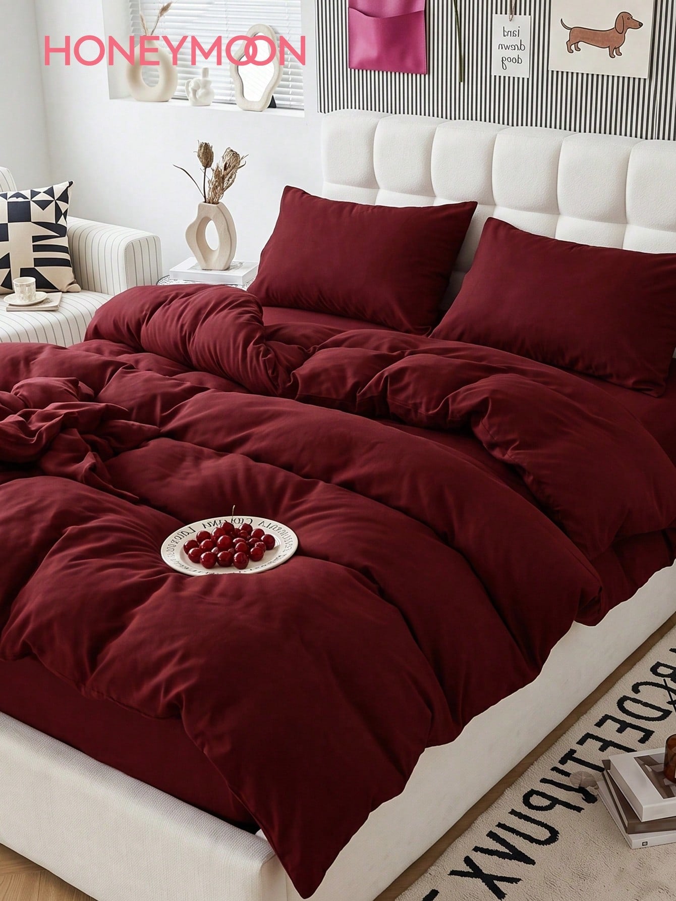 HONEYMOON 2/3 Piece Solid Color Duvet Cover Set, Super Soft Bedding Set Including 1 Duvet Cover And 1/2 Pillowcases, Fits Twin, Full, Queen, King And Other Bed Sizes, Suitable For All Seasons, Oeko-Te