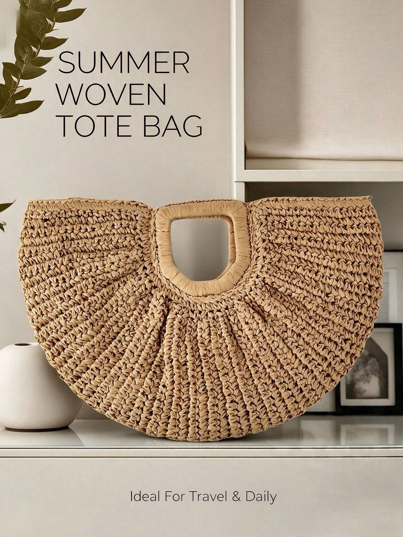 Large Capacity Straw Woven Clutch Bag, Summer Travel Beach Bag,Designer Tote Bags For Women Commute Work Bag Stylish Vacation Travel Ladies Purse