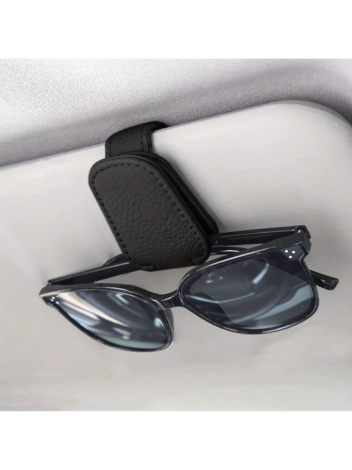 Magnetic Leather Fashion Glasses Clip, Suitable For Car Sun Visor, Eyeglasses Hook Clip, Car Interior Sun Visor Accessories