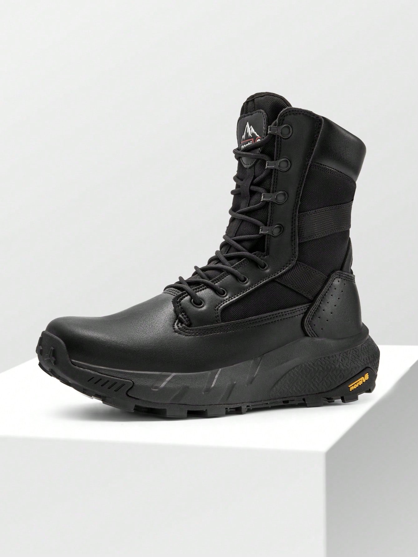 Men's Breathable Tactical Military Work Boots Side Zipper Leather Lightweight Hiking Motorcycle Combat Boots 8 Inches Recon