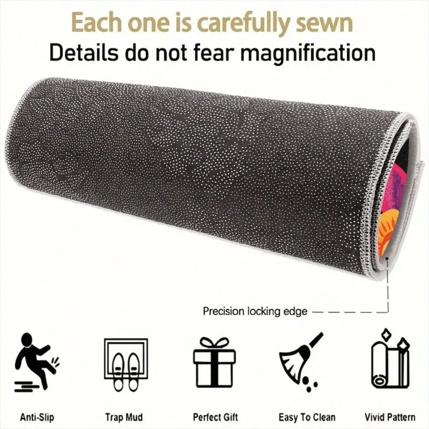 Non-Slip Car Trunk Mat Suitable For Storage And Decoration- Non-Slip Rubber Mat With Colorful Petal Pattern, Durable Trunk Organizer, Suitable For Trunk Liners Of Most Car Models