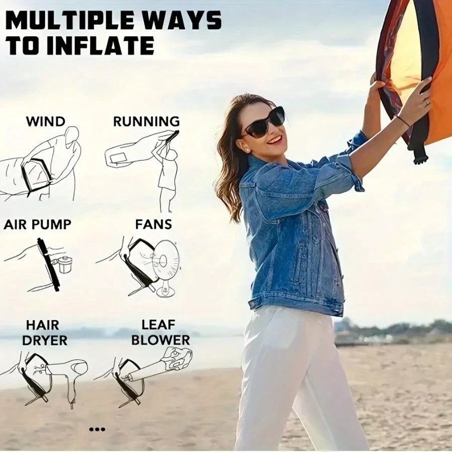 Outdoor Air Lazy Inflatable Sofa Bag Portable Camping Sofa Air Sleeping Bag Lunch Break Mattress Music Festival Concert Recliner, Quick Inflatable Portable Sofa Bed- Supports A Weight Of 440.92 Pound