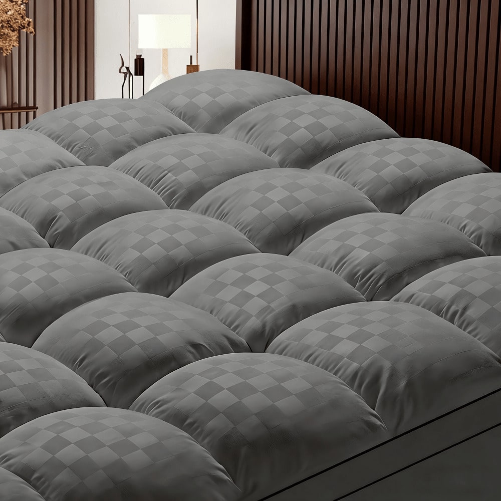 Sheet&Joy Extra Thick Mattress Topper With Cooling Suitable For Bed Sizes, 2000GSM Filling, Quilted Fitted Cover, Deep Pocket (Up To 21"), Machine Washable Bed Pad Protector, Suitable For Mattress Cov