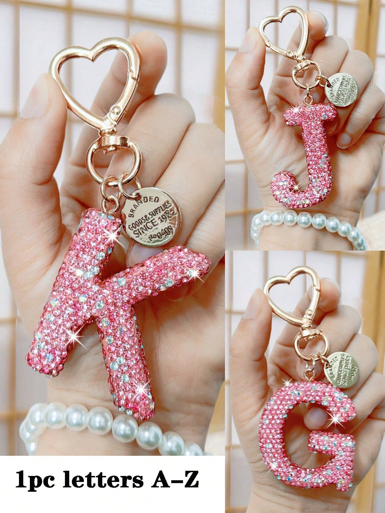 Shiny Rhinestone Letter Keychain- Lucky Crystal Pendant, Sparkling Alloy Charm, Suitable For Bags And Backpacks- Perfect Gift For Birthdays And Special Occasions, Key Chain, Ring, Bag, Backpack Char
