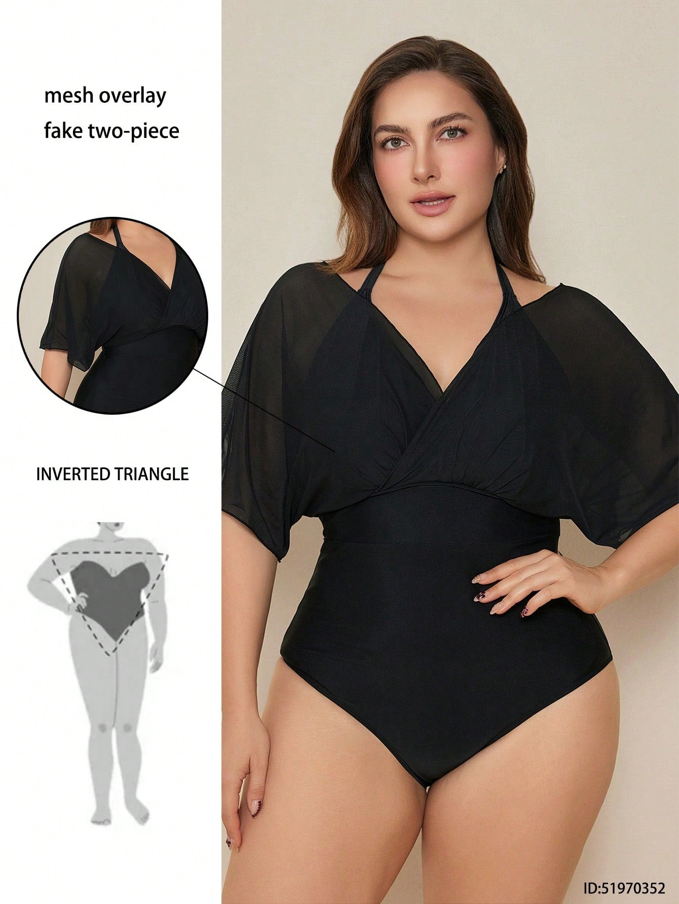 Swim Basics Summer Plus Size Blue & White Porcelain Print One Piece Swimsuit