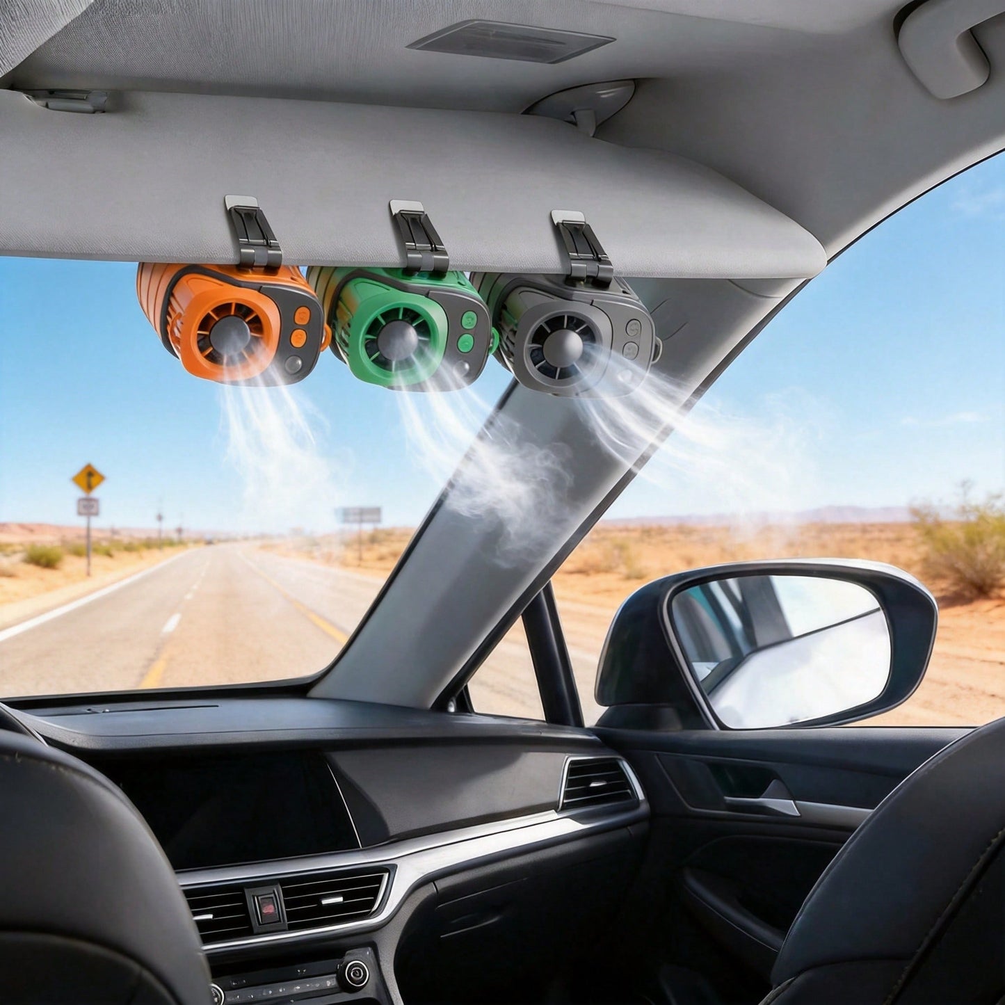 W&O Cooling Clip-On Fan- Portable Clip Fan, Car Accessories, 100-Speed Adjustable, USB Rechargeable, 16℃ Wide Clamp, 5000mAh 20Hr Battery, LED Display, Cool Tech Gadget, Cars Accessories