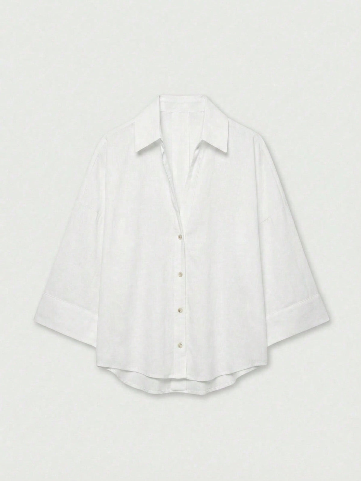 YROOE Women's Casual Versatile Blouse, Minimalist/Business Casual/Daily Commute/Simple Elegant, Fashion Casual Turndown Collar Wide Sleeve Shirt, Spring/Summer/Autumn/Winter White, Quiet Luxury