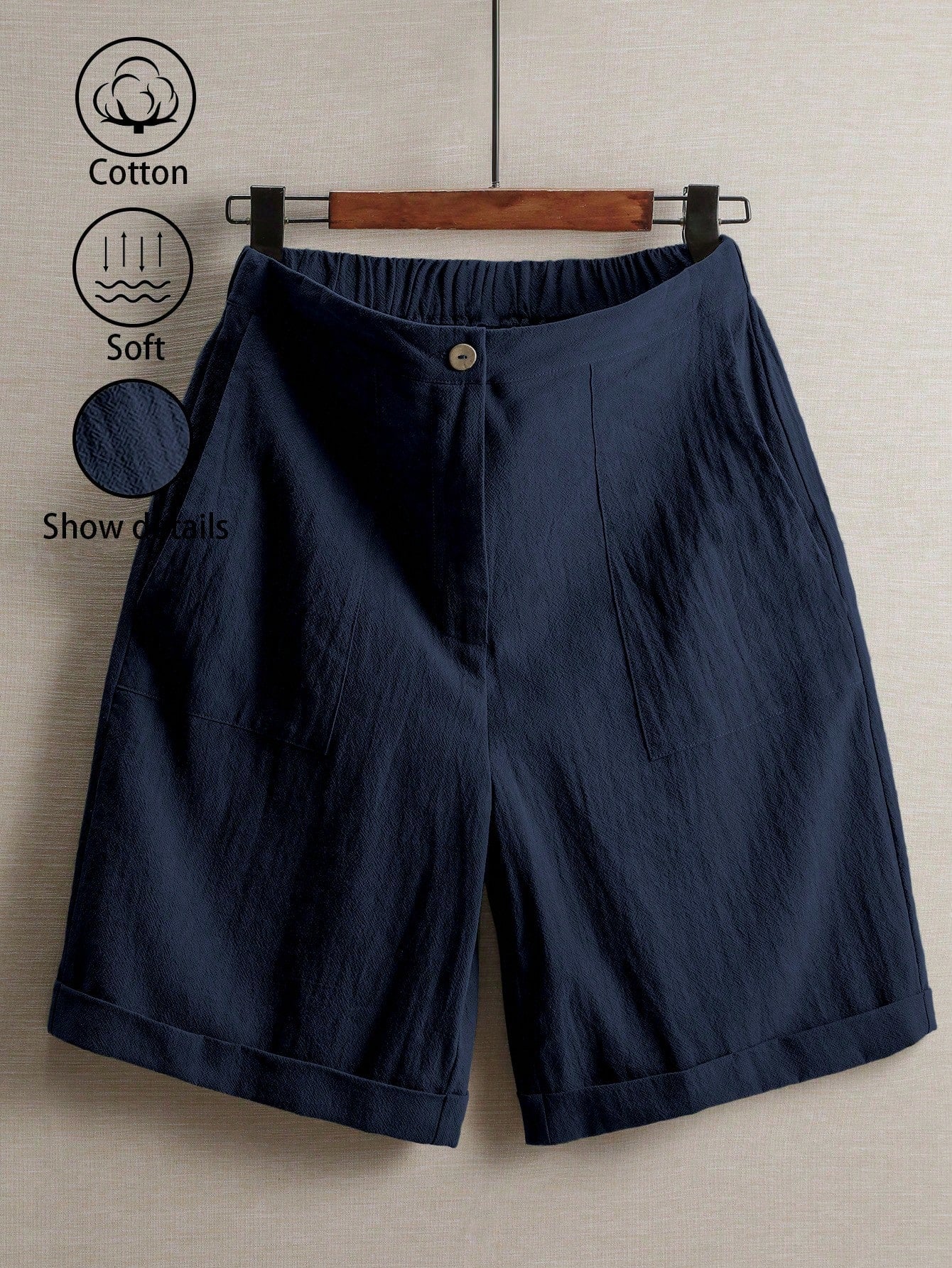 Zayélia Women's Linen Casual Loose Pocket Shorts, Versatile