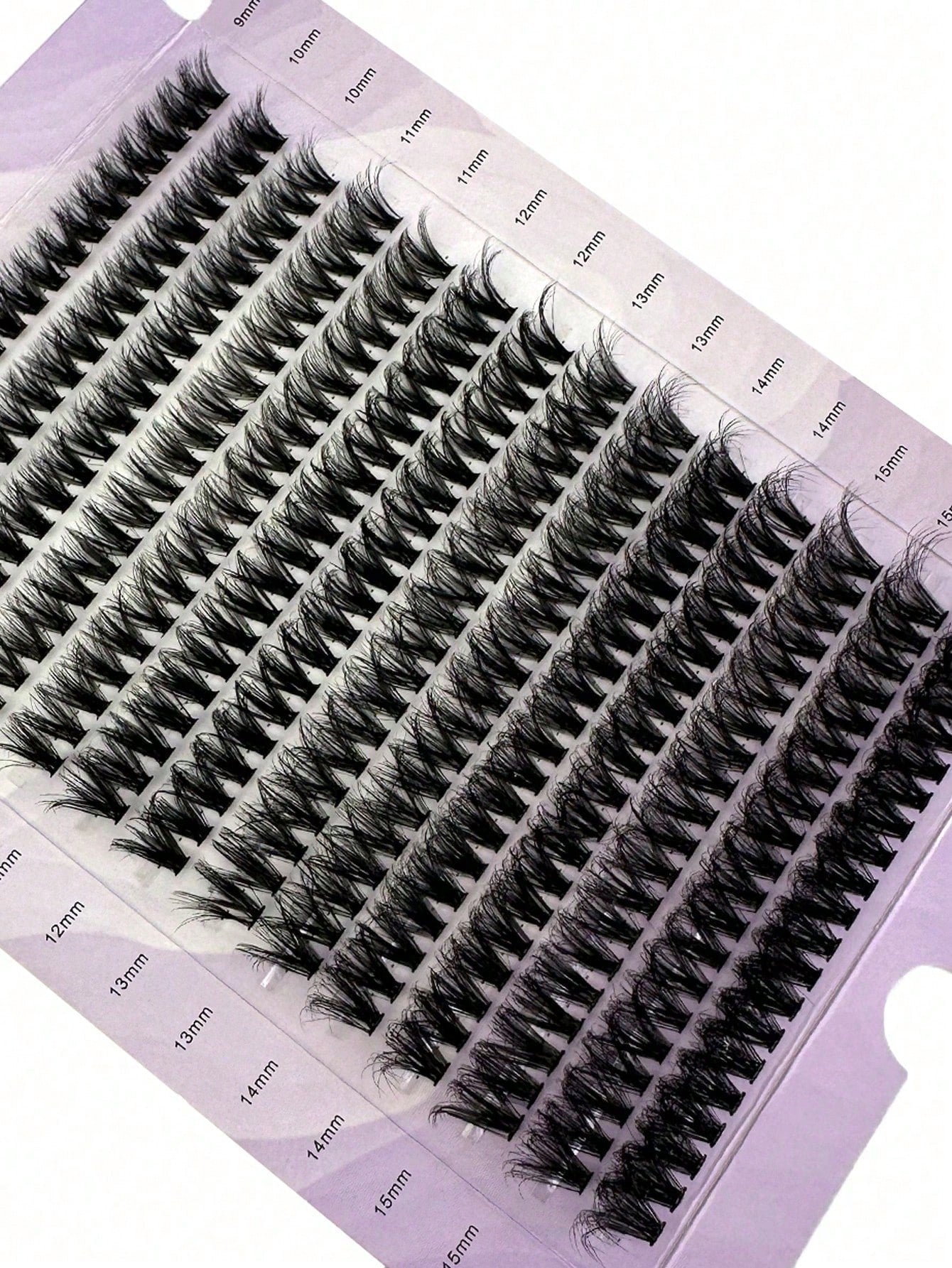0.05mm Fine False Eyelashes, Hot Melt Cluster Eyelashes, 9-16mm Mixed Length Faux Mink Hair Eyelash Extensions, 3D Russian Dense Single Cluster False Eyelashes, Makeup Black Eyelashes, Purple Box