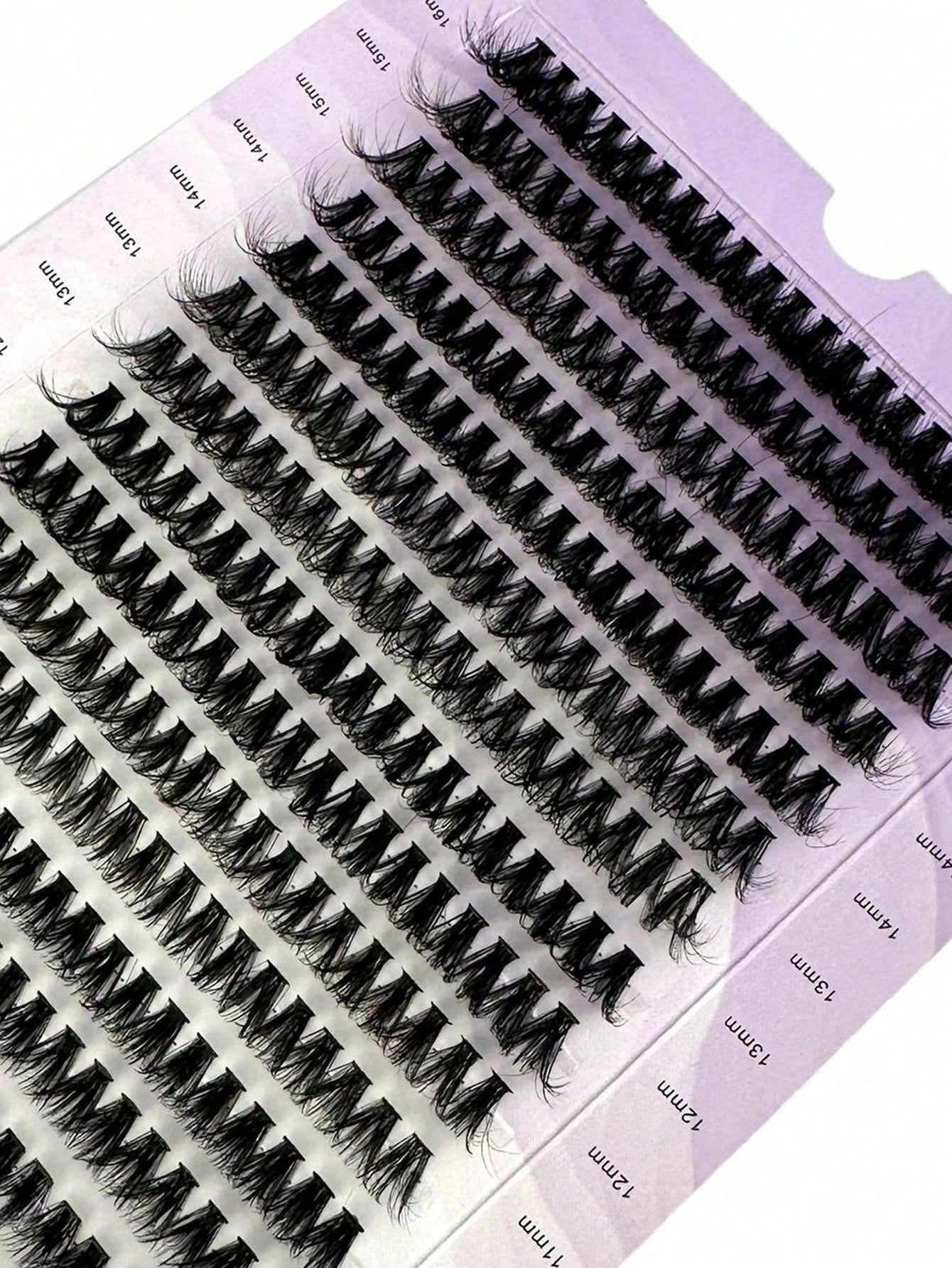 0.05mm Fine False Eyelashes, Hot Melt Cluster Eyelashes, 9-16mm Mixed Length Faux Mink Hair Eyelash Extensions, 3D Russian Dense Single Cluster False Eyelashes, Makeup Black Eyelashes, Purple Box