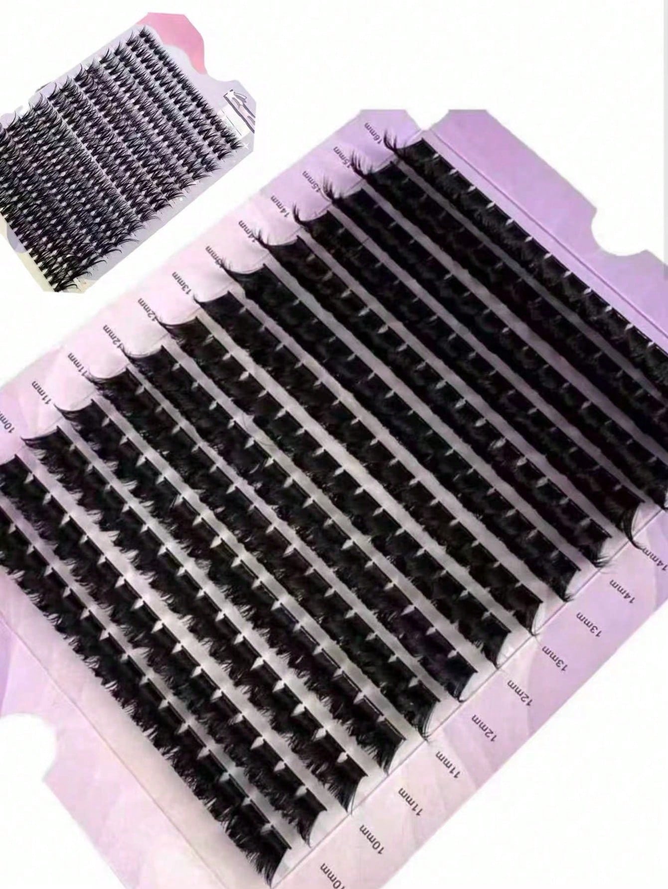 0.05mm Fine False Eyelashes, Hot Melt Cluster Eyelashes, 9-16mm Mixed Length Faux Mink Hair Eyelash Extensions, 3D Russian Dense Single Cluster False Eyelashes, Makeup Black Eyelashes, Purple Box