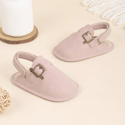 0-18 Months Baby Toddler Walking Slippers Sandals Shoes- Soft Sole Non-Slip First Walkers With Adjustable Buckle Strap Breathable Summer Crib Shoes