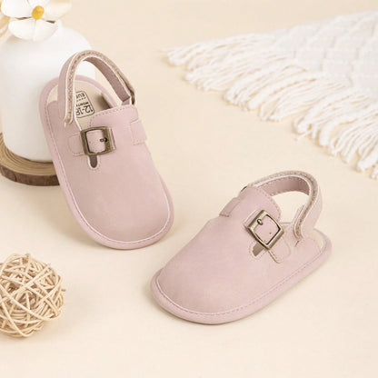 0-18 Months Baby Toddler Walking Slippers Sandals Shoes- Soft Sole Non-Slip First Walkers With Adjustable Buckle Strap Breathable Summer Crib Shoes