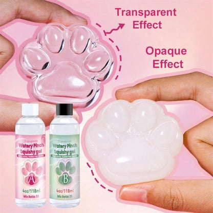 1:1 AB Soft Gel Resin, Flexible Liquid, Silicone Material, Suitable For DIY Stress Relief, Gift Squeezing, Transparent Jelly-Like Putty, Casting Machines, Etc.