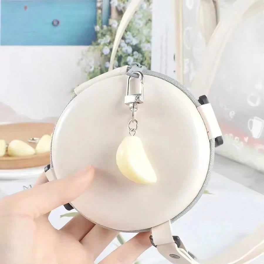 1:1 Realistic Garlic Diced Keychain, Funny & Quirky Garlic Pendant, Women's Bag Charm Accessory, Realistic Food Model, Car Key Chain, Creative DIY Handmade Accessory For Students And Couples