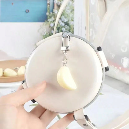 1:1 Realistic Garlic Diced Keychain, Funny & Quirky Garlic Pendant, Women's Bag Charm Accessory, Realistic Food Model, Car Key Chain, Creative DIY Handmade Accessory For Students And Couples