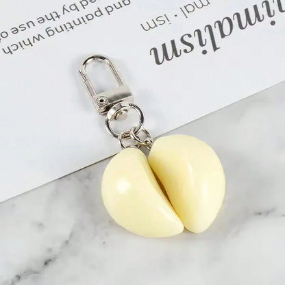 1:1 Realistic Garlic Diced Keychain, Funny & Quirky Garlic Pendant, Women's Bag Charm Accessory, Realistic Food Model, Car Key Chain, Creative DIY Handmade Accessory For Students And Couples